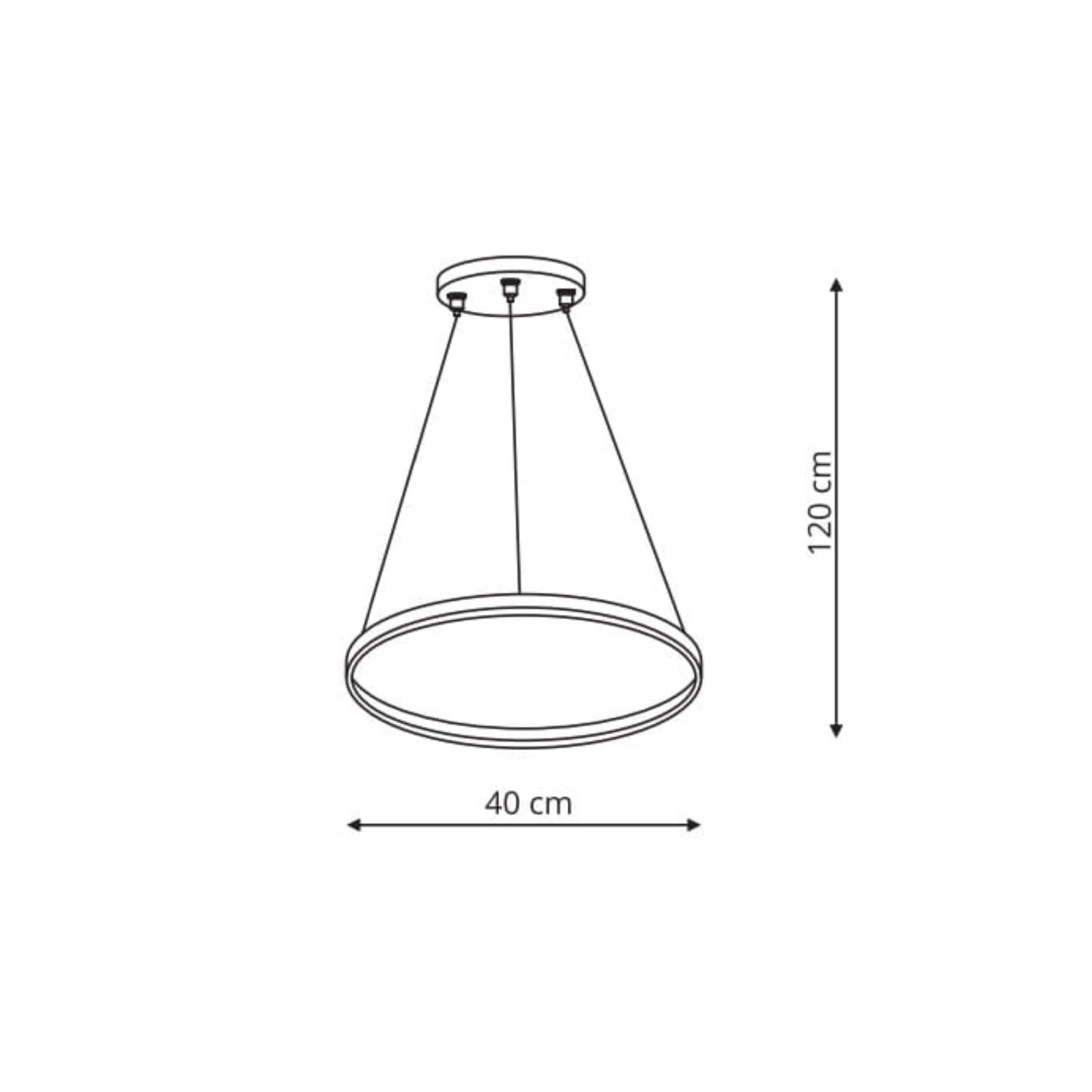 Lampa wisząca Ring 40 cm czarna LED Light Prestige - obrazek 3