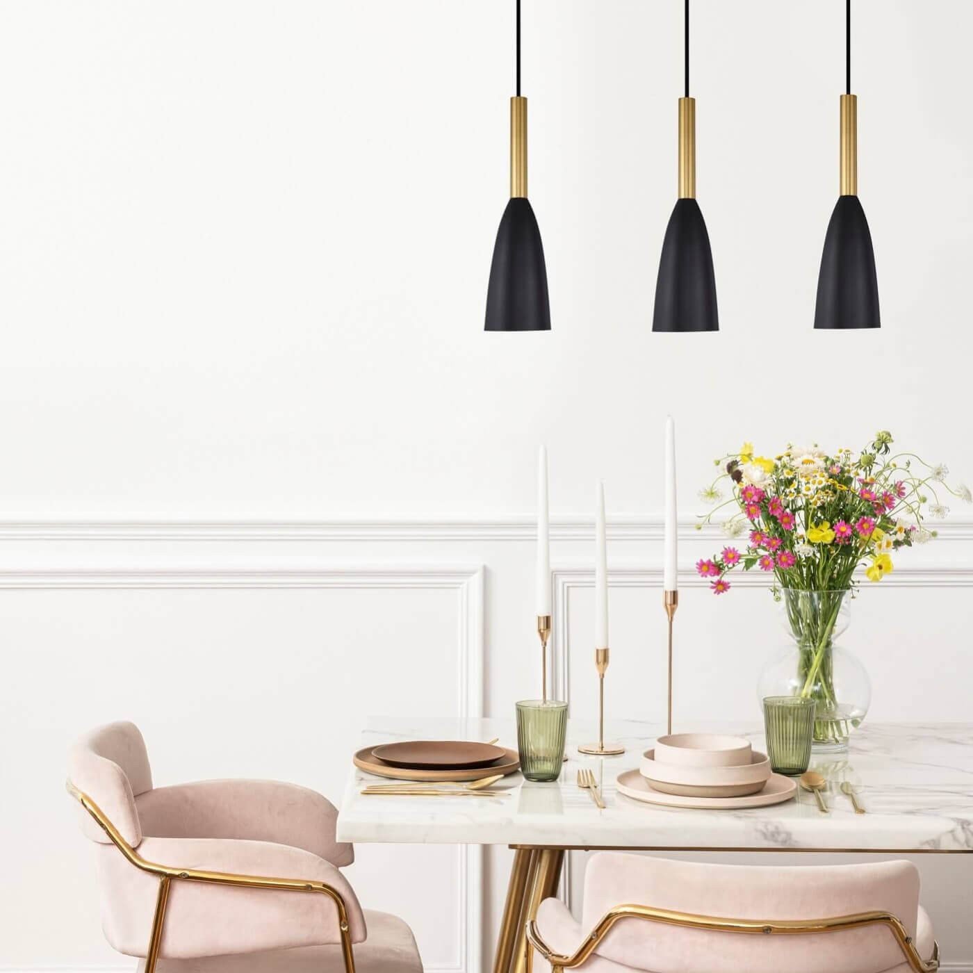 Lampa wisząca Solin 3 czarno-złota 3xE27 Light Prestige - obrazek 2