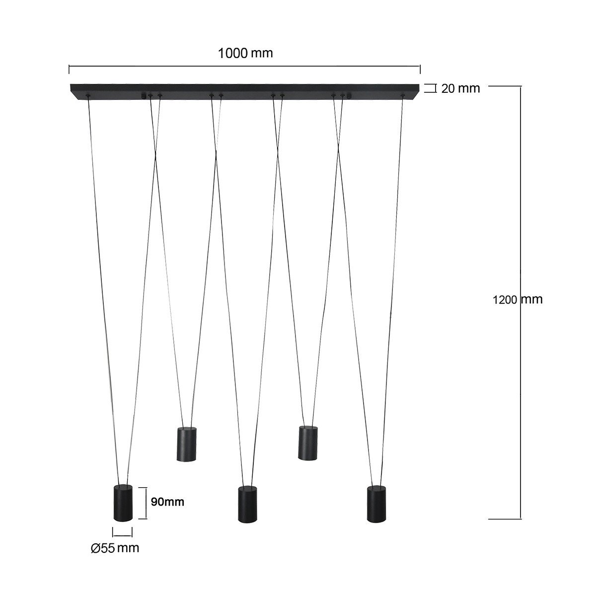Lampa wisząca Toledo czarna 5xGU10 Light Prestige - obrazek 7