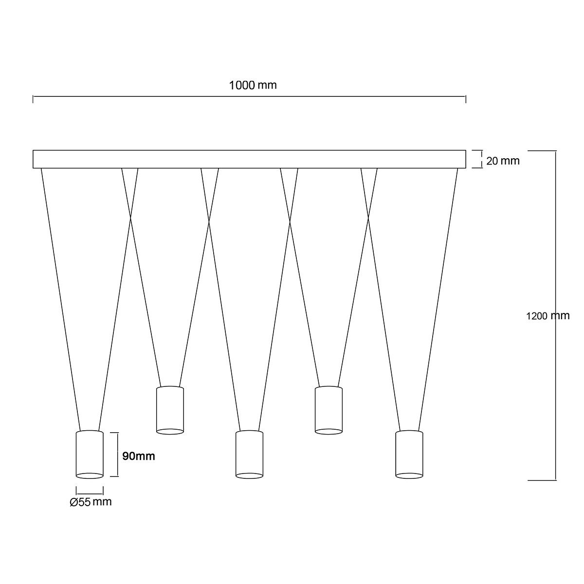 Lampa wisząca Toledo czarna 5xGU10 Light Prestige - obrazek 8
