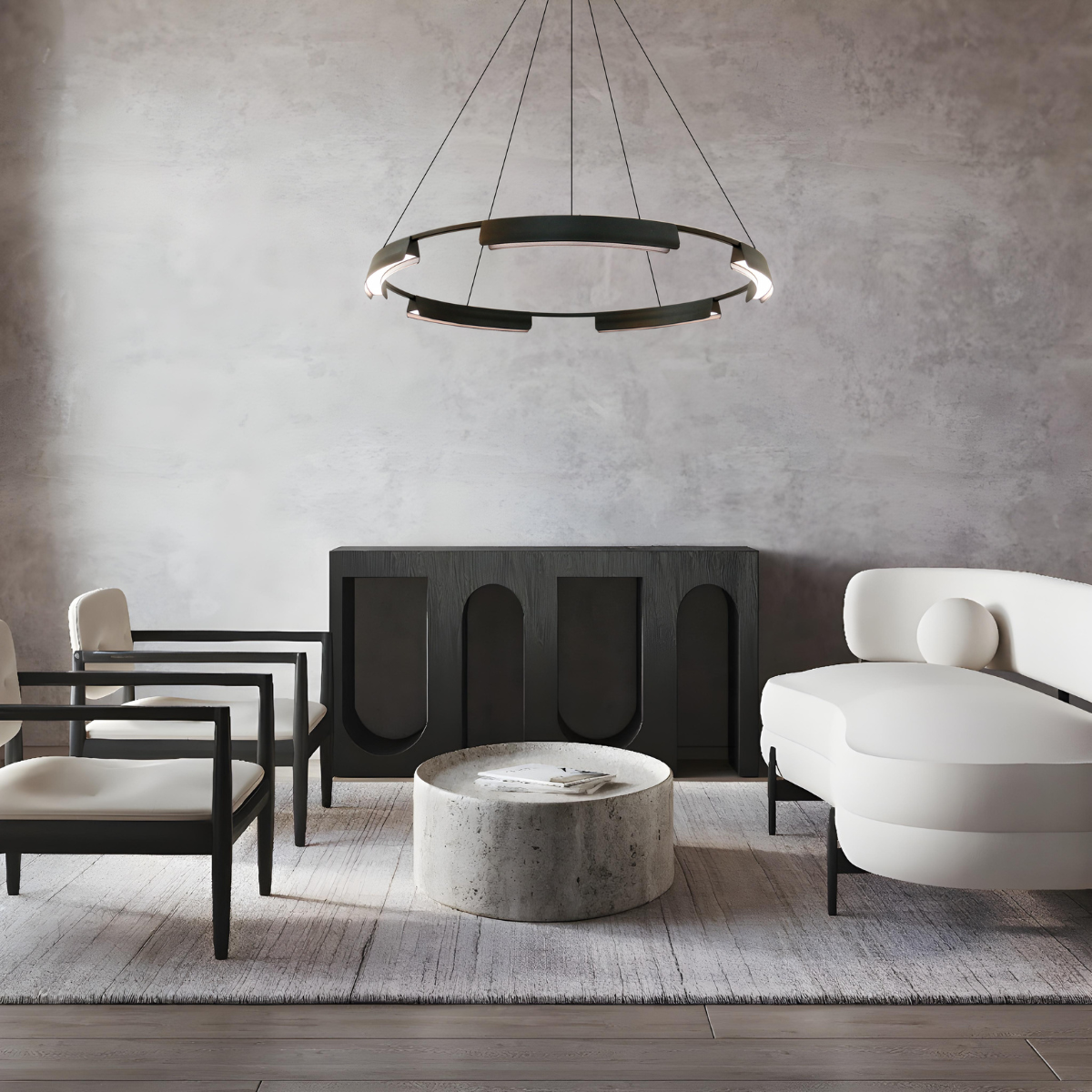 Lampa wisząca Tura 60 cm czarna LED CCT Light Prestige - obrazek 2