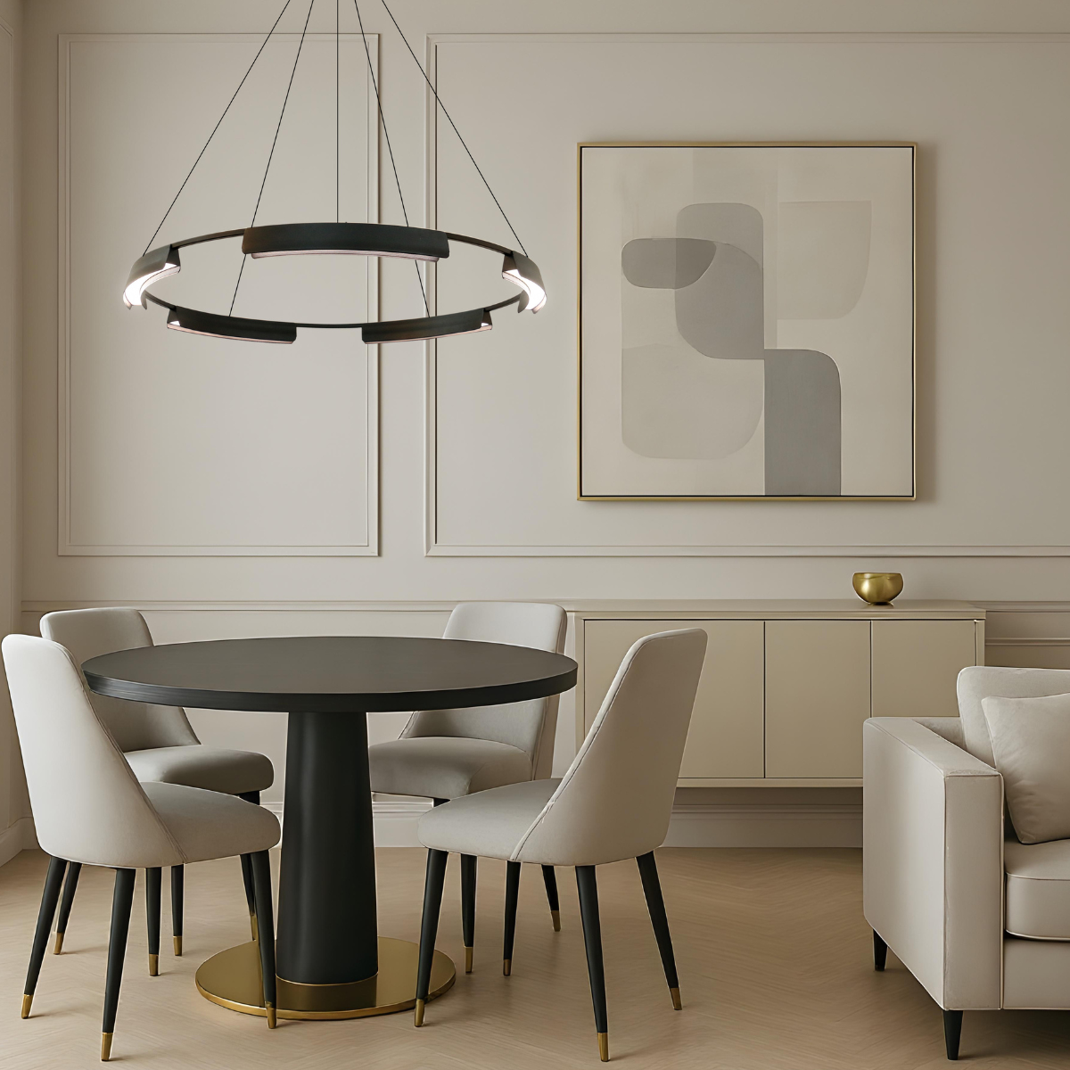 Lampa wisząca Tura 60 cm czarna LED CCT Light Prestige - obrazek 3