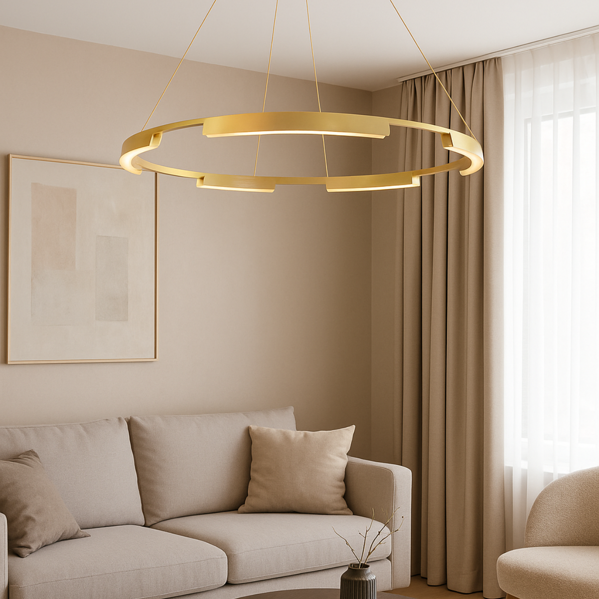 Lampa wisząca Tura 80 cm złota LED CCT Light Prestige - obrazek 2