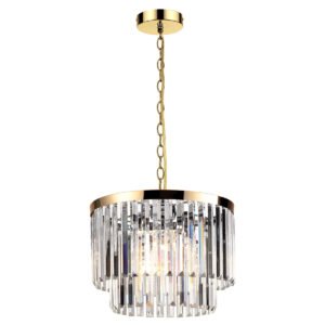 Lampa wisząca Vetro 5 antyczne złoto 5xE14 Light Prestige