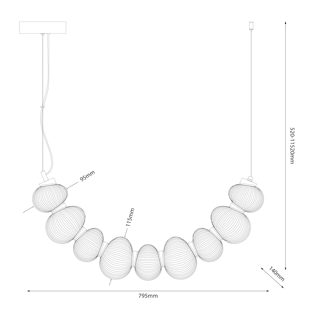 Lampa wisząca BOLLA SMOKED 36W LED Milagro - obrazek 5