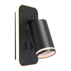 Oprawa Pipe Ring Kinkiet Czarny 1xGU10 + LED 6W Milagro