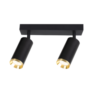Oprawa Mica Spot Czarny + Złoty 2xGU10 Milagro
