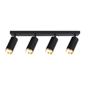 Oprawa Mica Spot Czarny + Złoty 4xGU10 Milagro