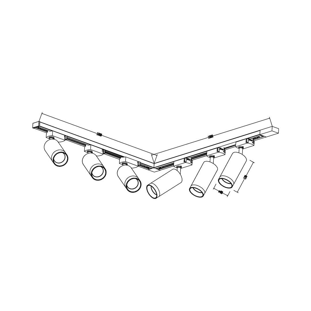 Zestaw Oprawa Mica Track Czarny + Złoty 6xGU10 2m Milagro - obrazek 6