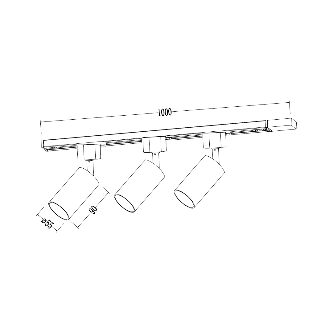 Zestaw Oprawa Tiger Track Biały 3xGU10 1m Milagro - obrazek 7