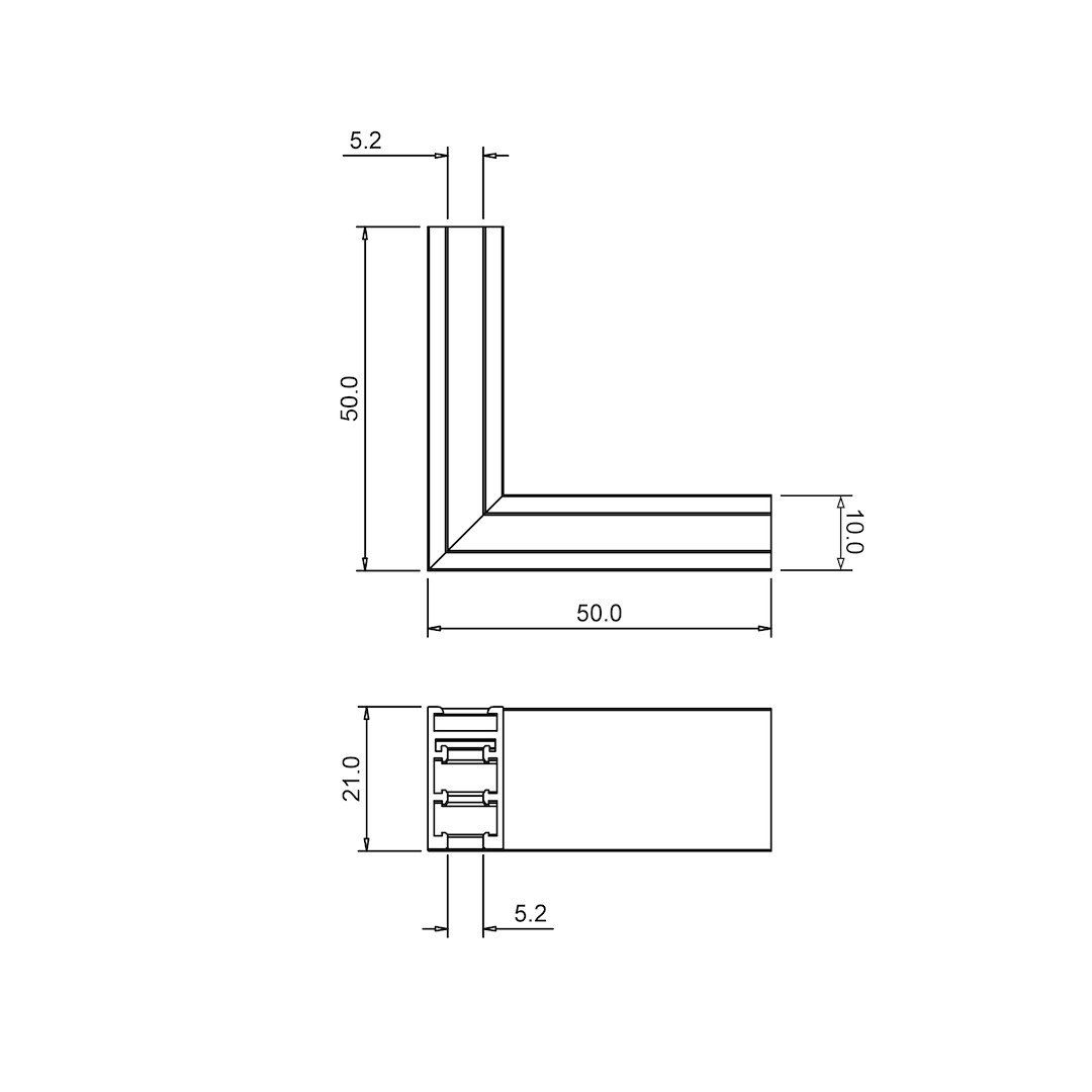 Narożnik natynk L bok magnetic track 5mm Milagro - obrazek 4
