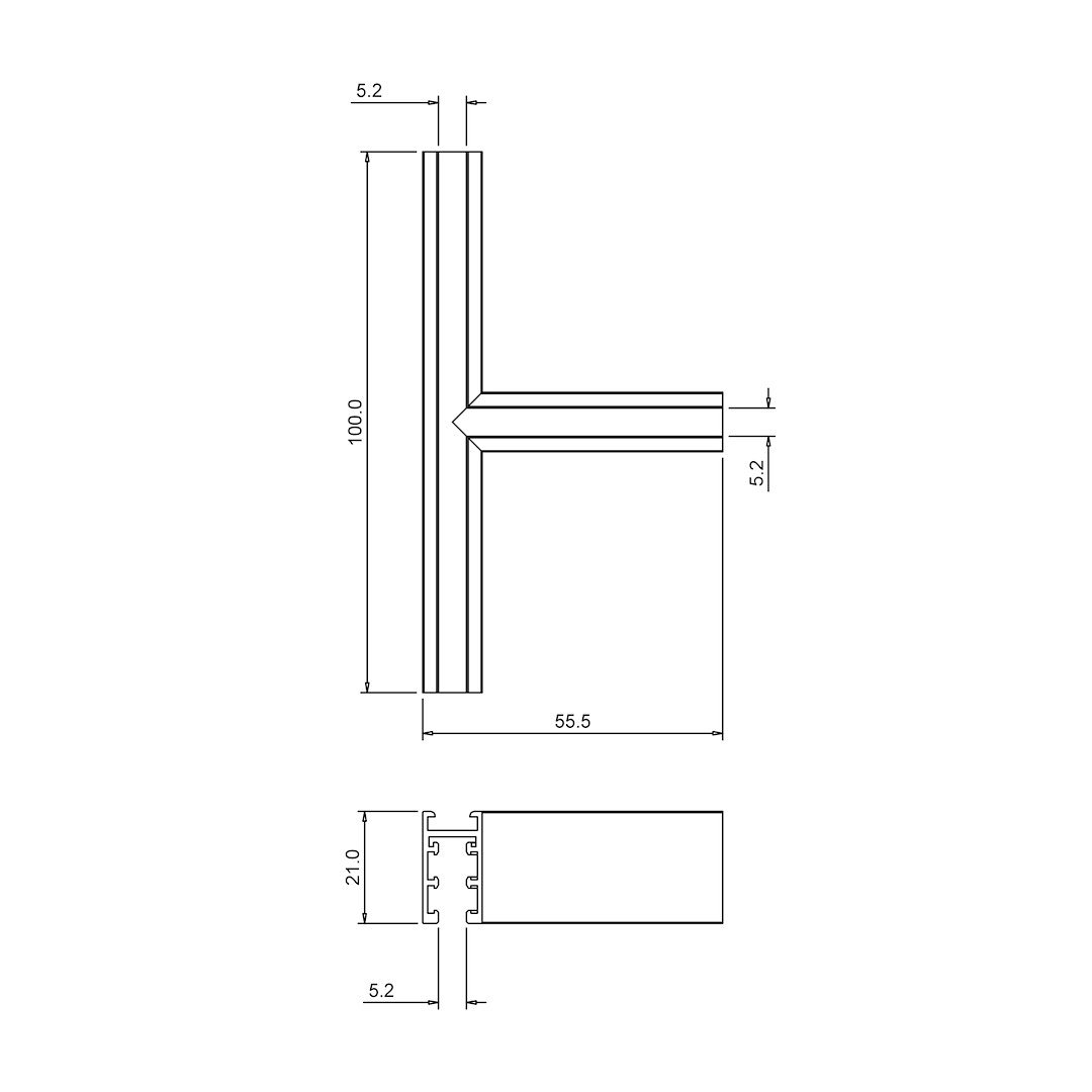 Narożnik natynk T magnetic track 5mm Milagro - obrazek 3