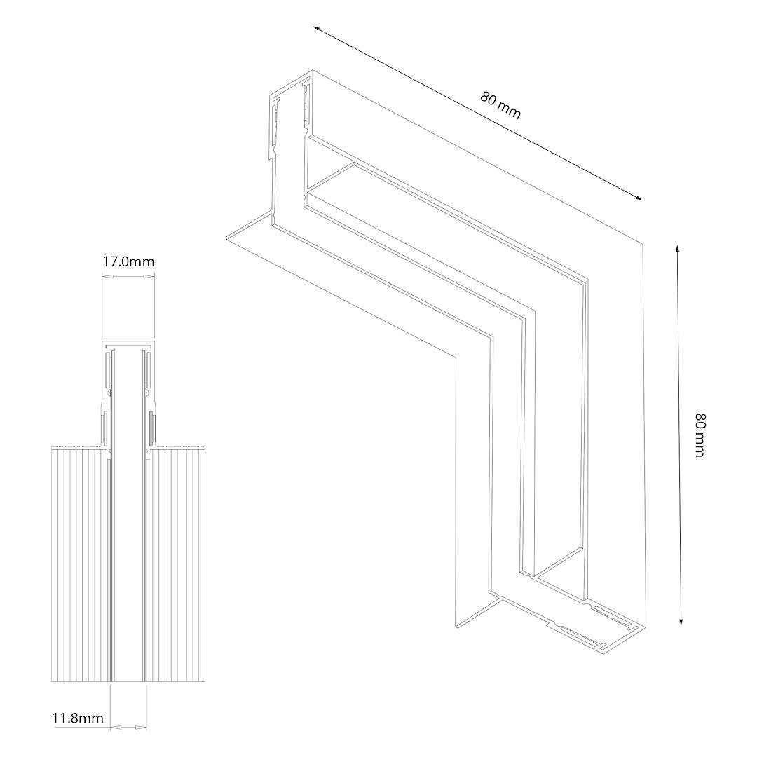 Narożnik podtynk góra dół magnetic track 10mm Milagro - obrazek 3