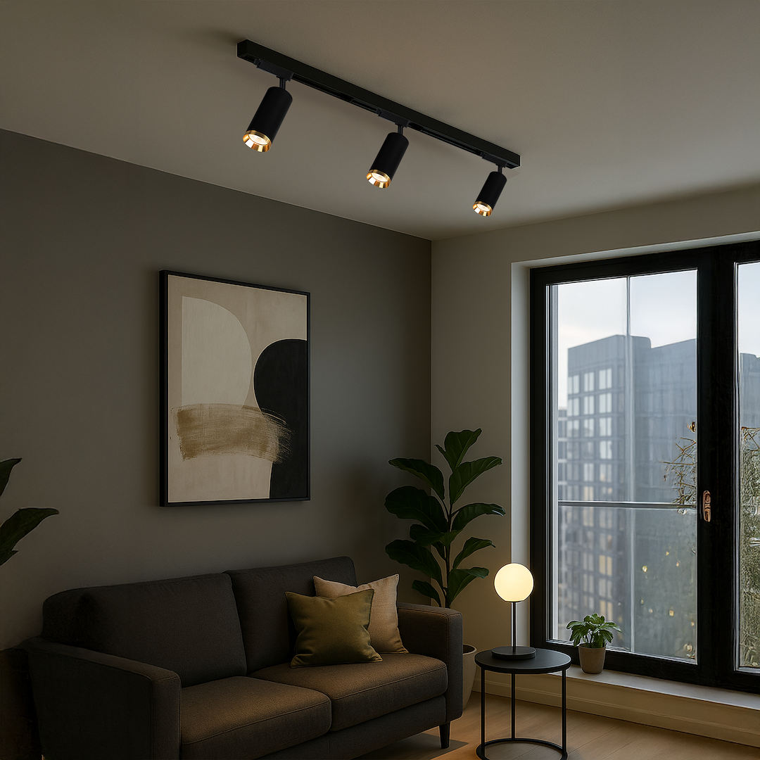 Oprawa Mica Track Czarny + Złoty 1xGU10 - 3-obwodowy Milagro - obrazek 4