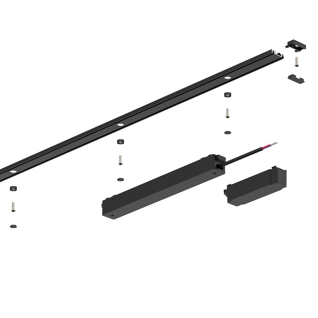 Slim Magnetic Track Szyna Natynk Czarny 200cm + zaślepki Milagro - obrazek 4