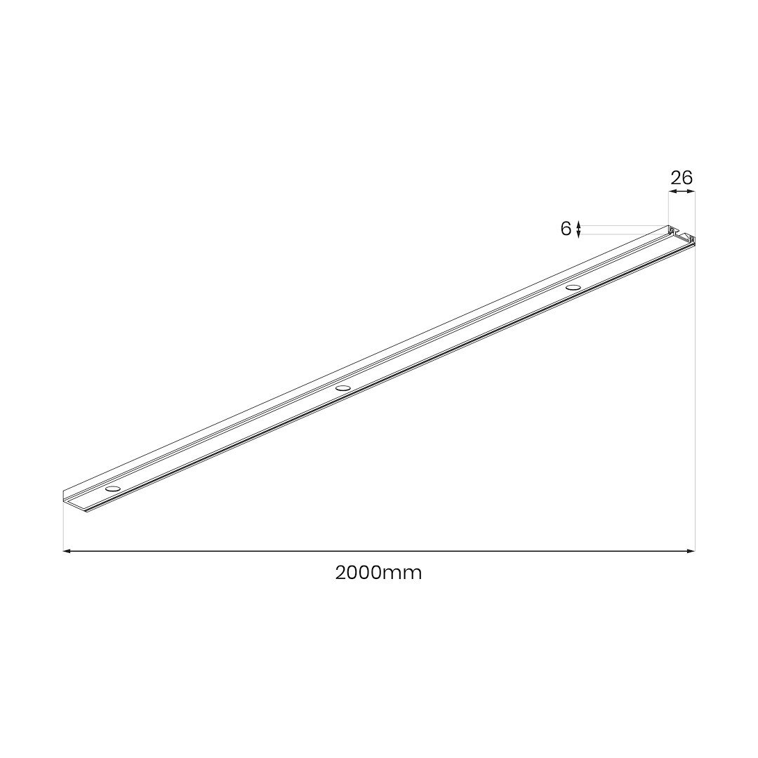 Slim Magnetic Track Szyna Natynk Czarny 200cm + zaślepki Milagro - obrazek 5