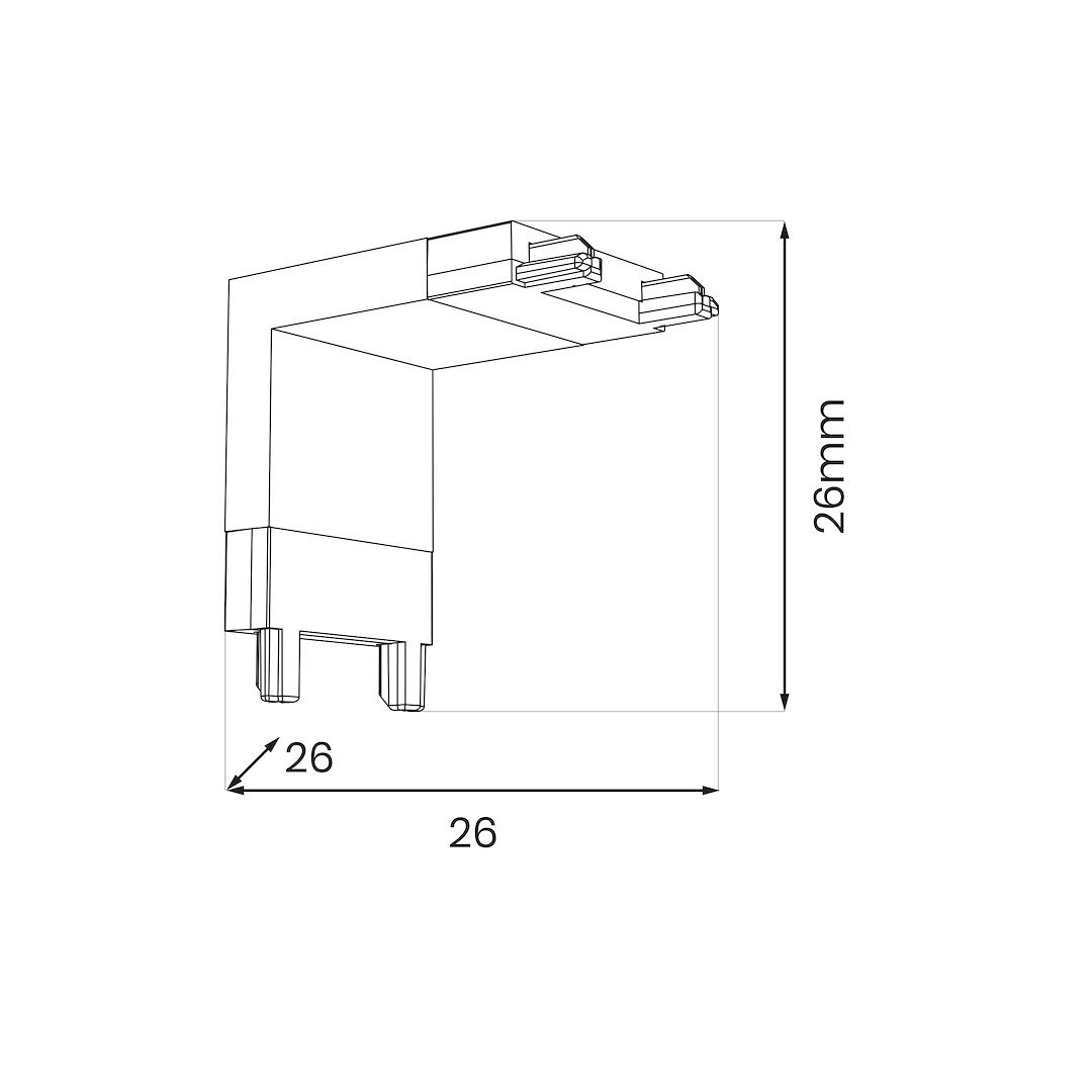 Slim Magnetic Track Narożnik Biały dół L Milagro - obrazek 3