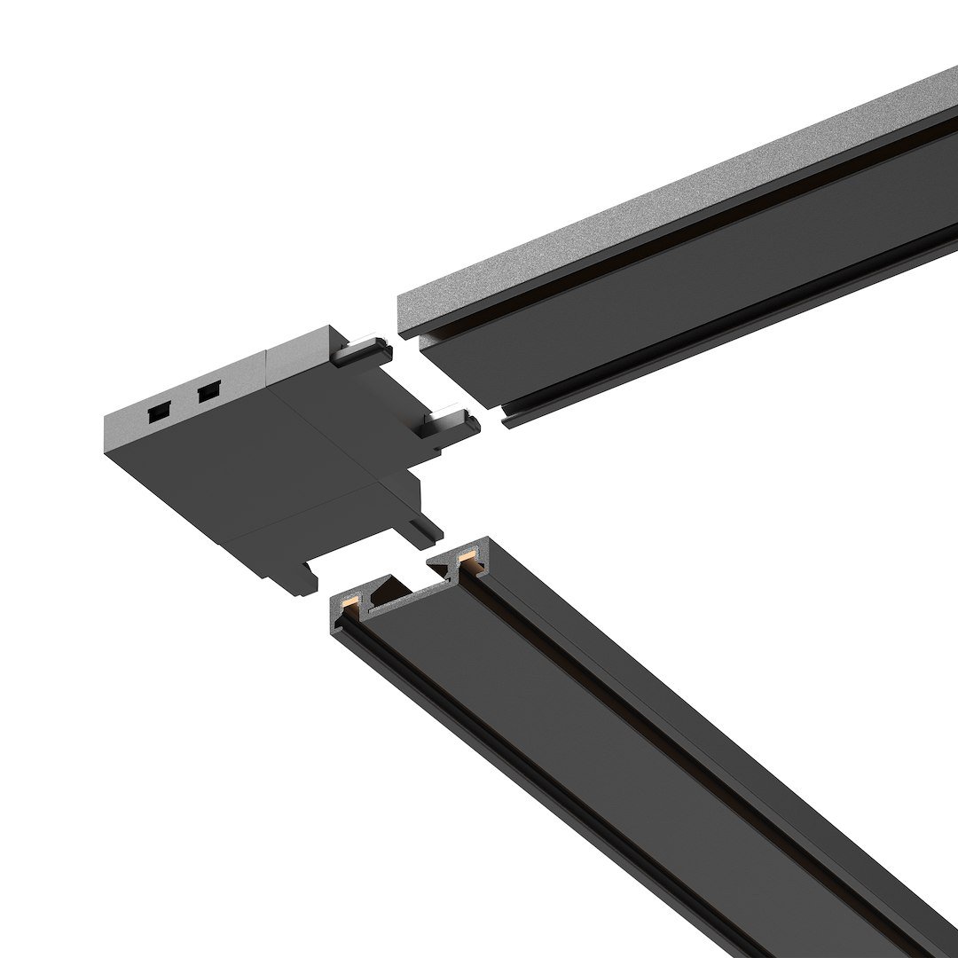 Slim Magnetic Track Czarny Łącznik Szyn L Milagro - obrazek 2