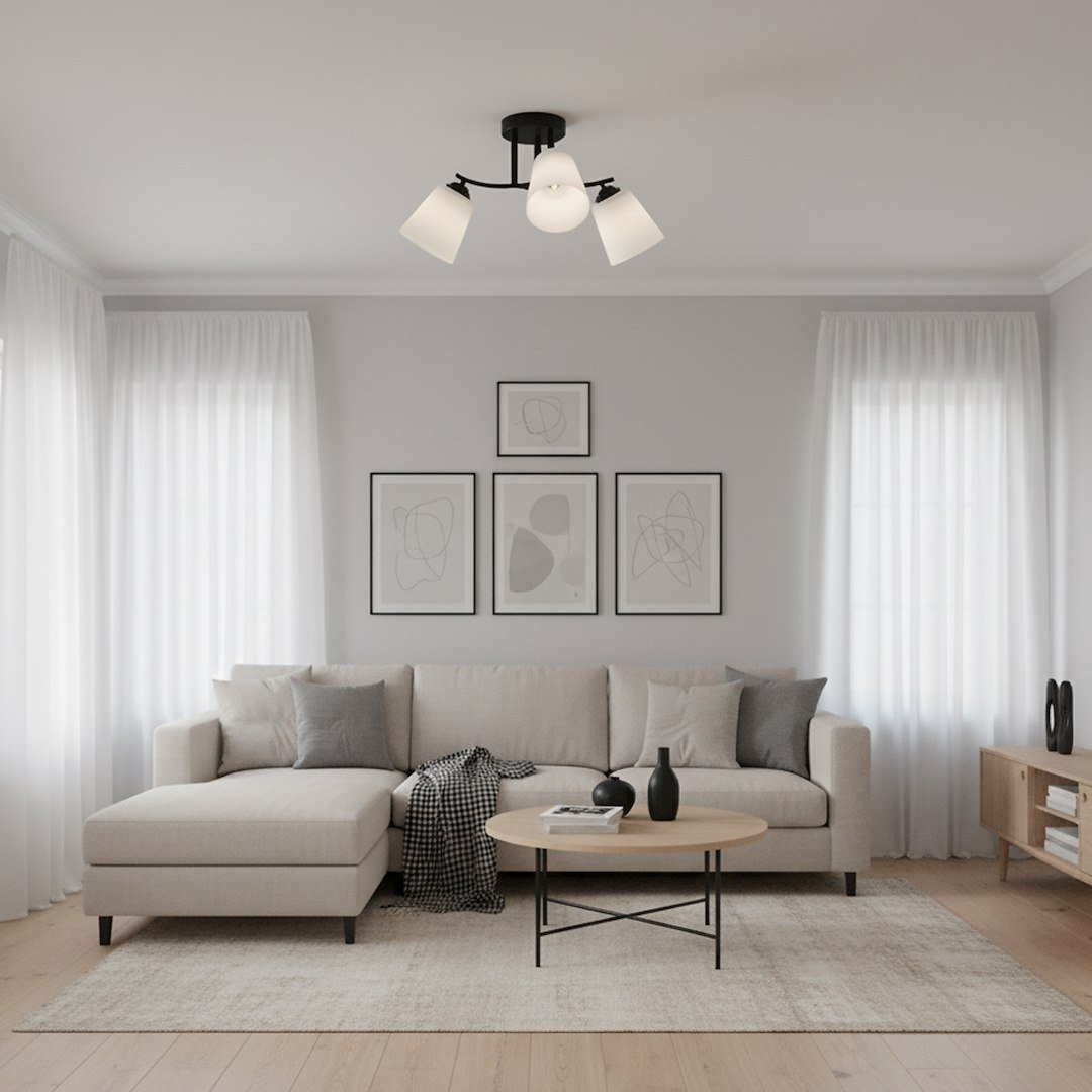 Lampa sufitowa Pafos Black 3xE27 Milagro - obrazek 4