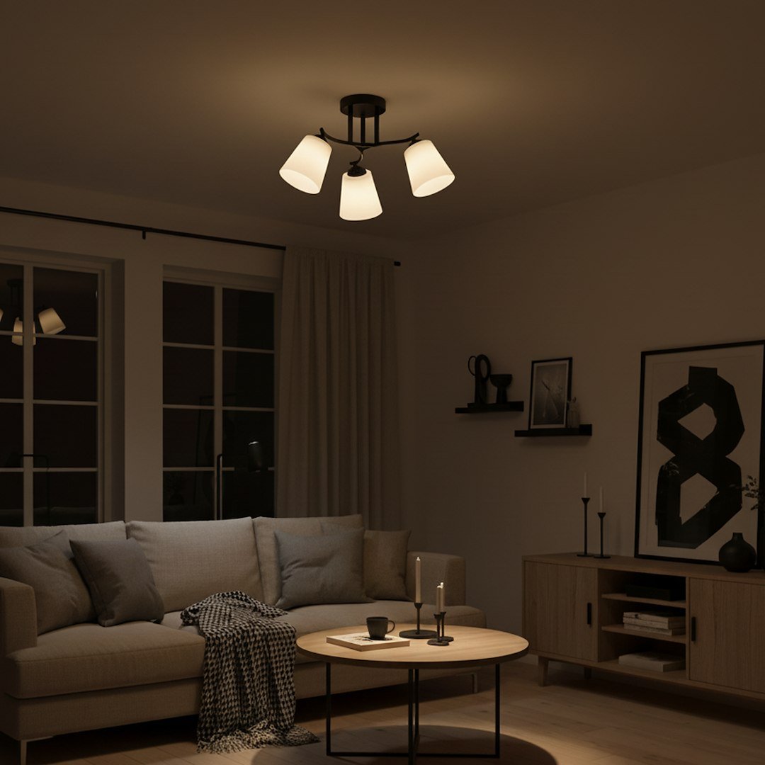 Lampa sufitowa Pafos Black 3xE27 Milagro - obrazek 5