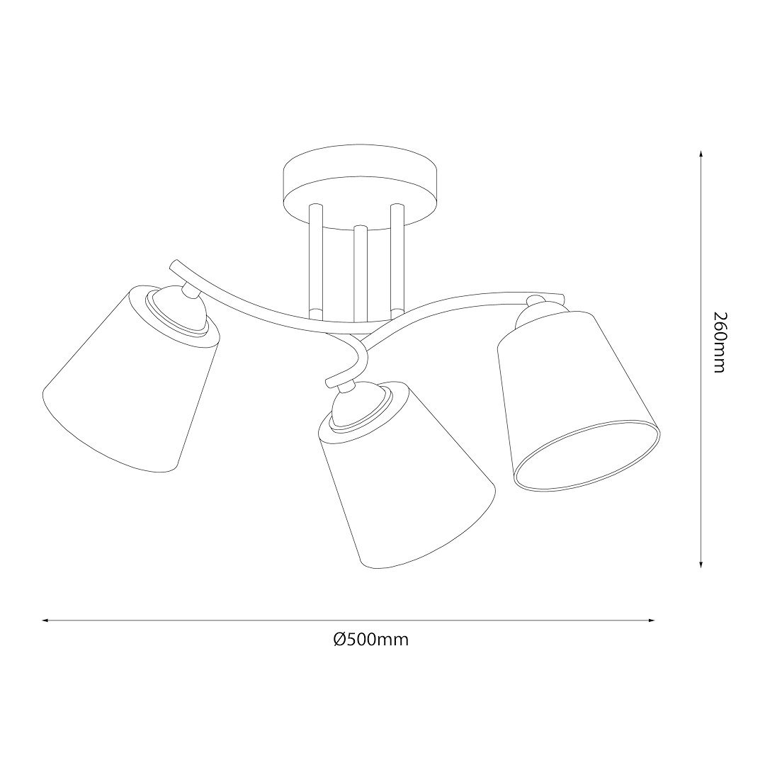 Lampa sufitowa Pafos Black 3xE27 Milagro - obrazek 9