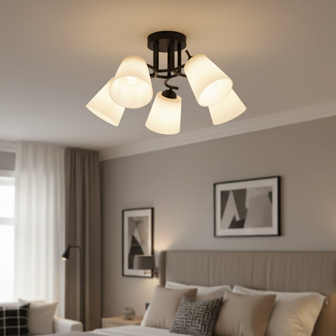 Lampa sufitowa Pafos Black 5xE27 Milagro - obrazek 2