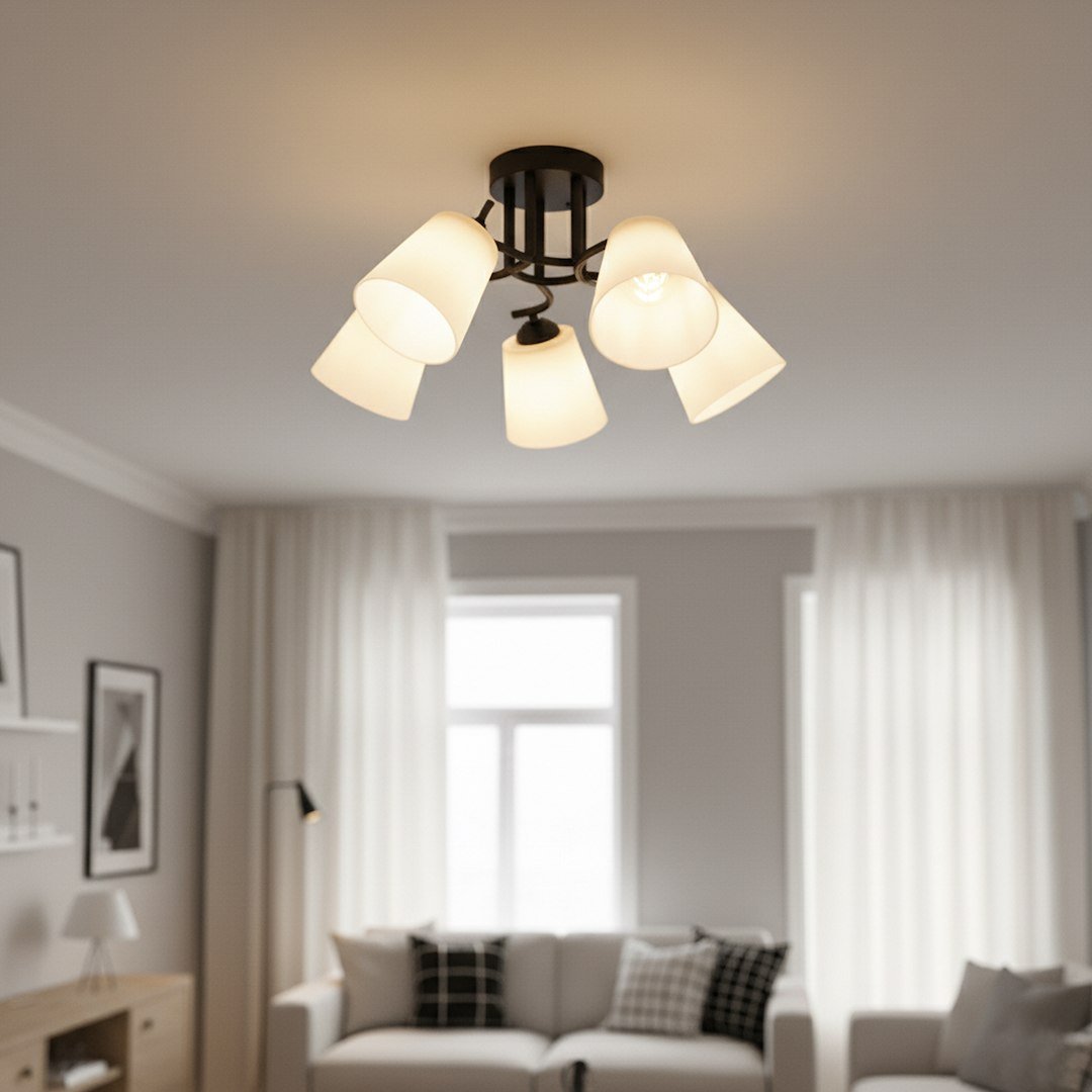 Lampa sufitowa Pafos Black 5xE27 Milagro - obrazek 3