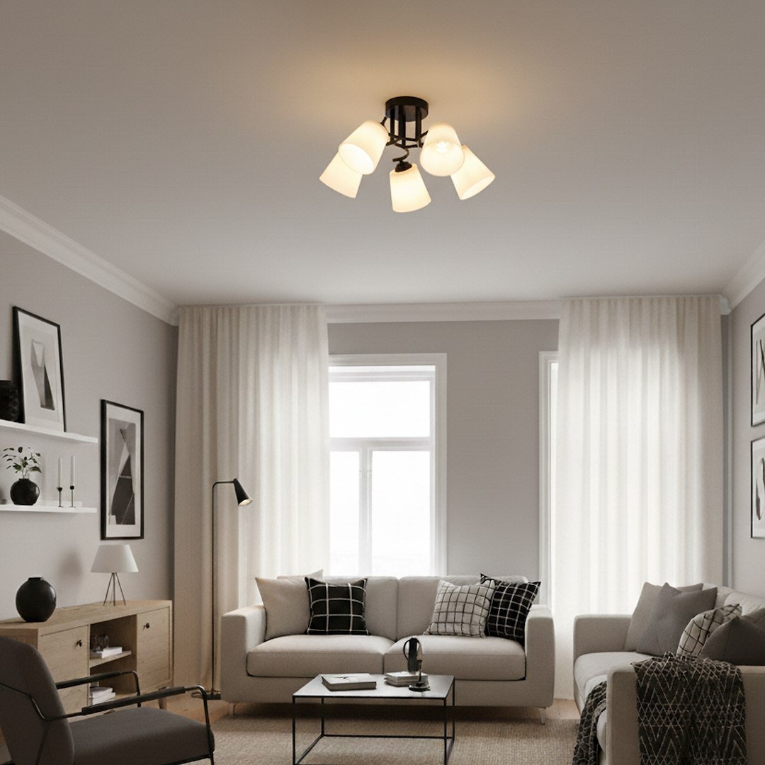 Lampa sufitowa Pafos Black 5xE27 Milagro - obrazek 4