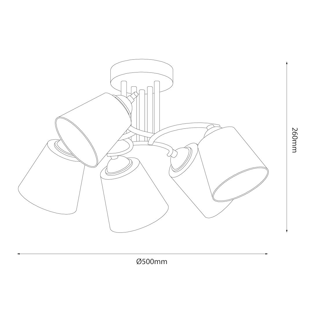Lampa sufitowa Pafos Black 5xE27 Milagro - obrazek 9