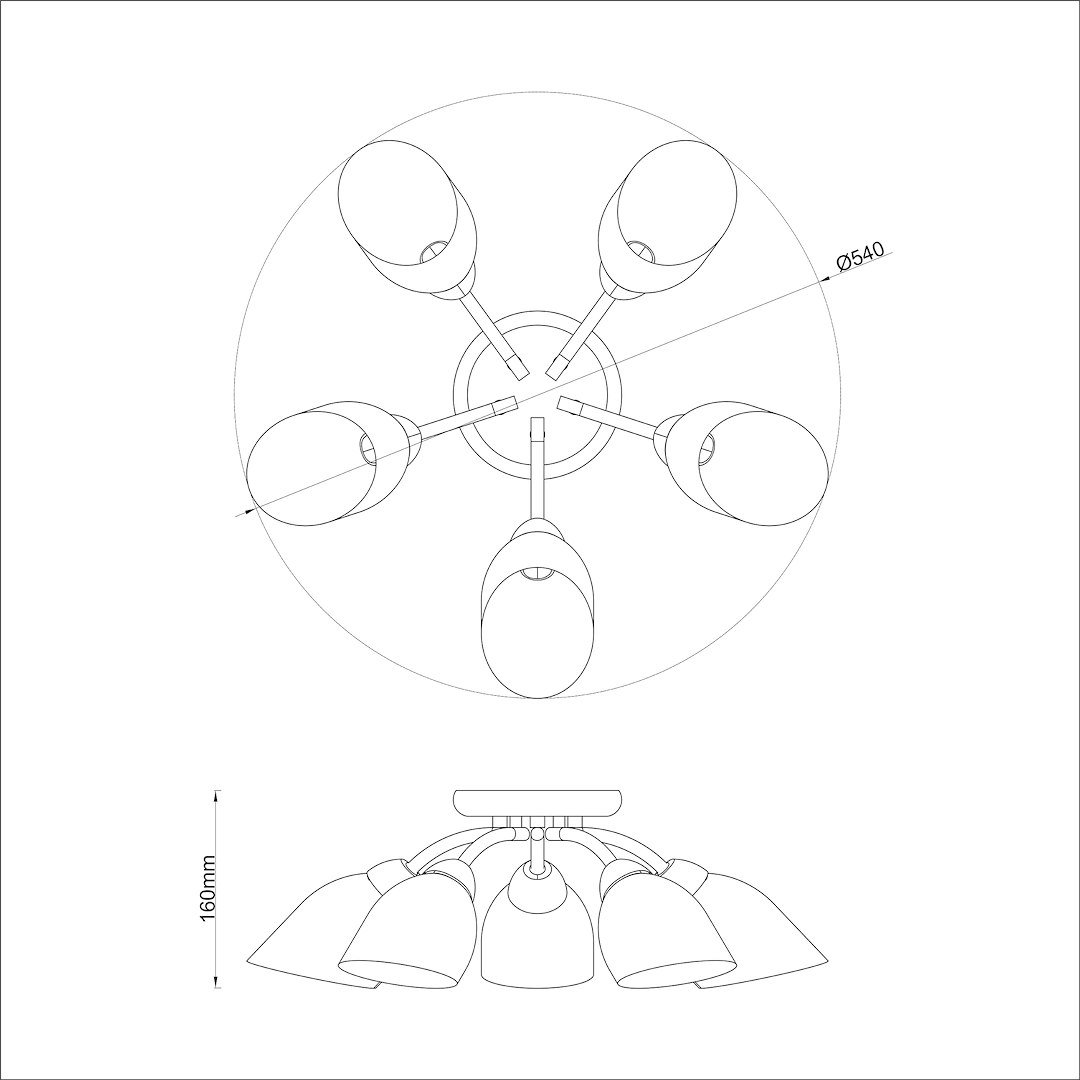 Lampa sufitowa PORTOS 5xE14 Milagro - obrazek 7