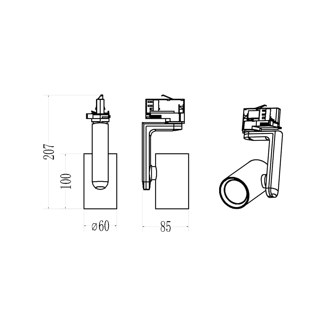 Oprawa Timor Track Biały 1xGU10 3-obwodowy Milagro - obrazek 8
