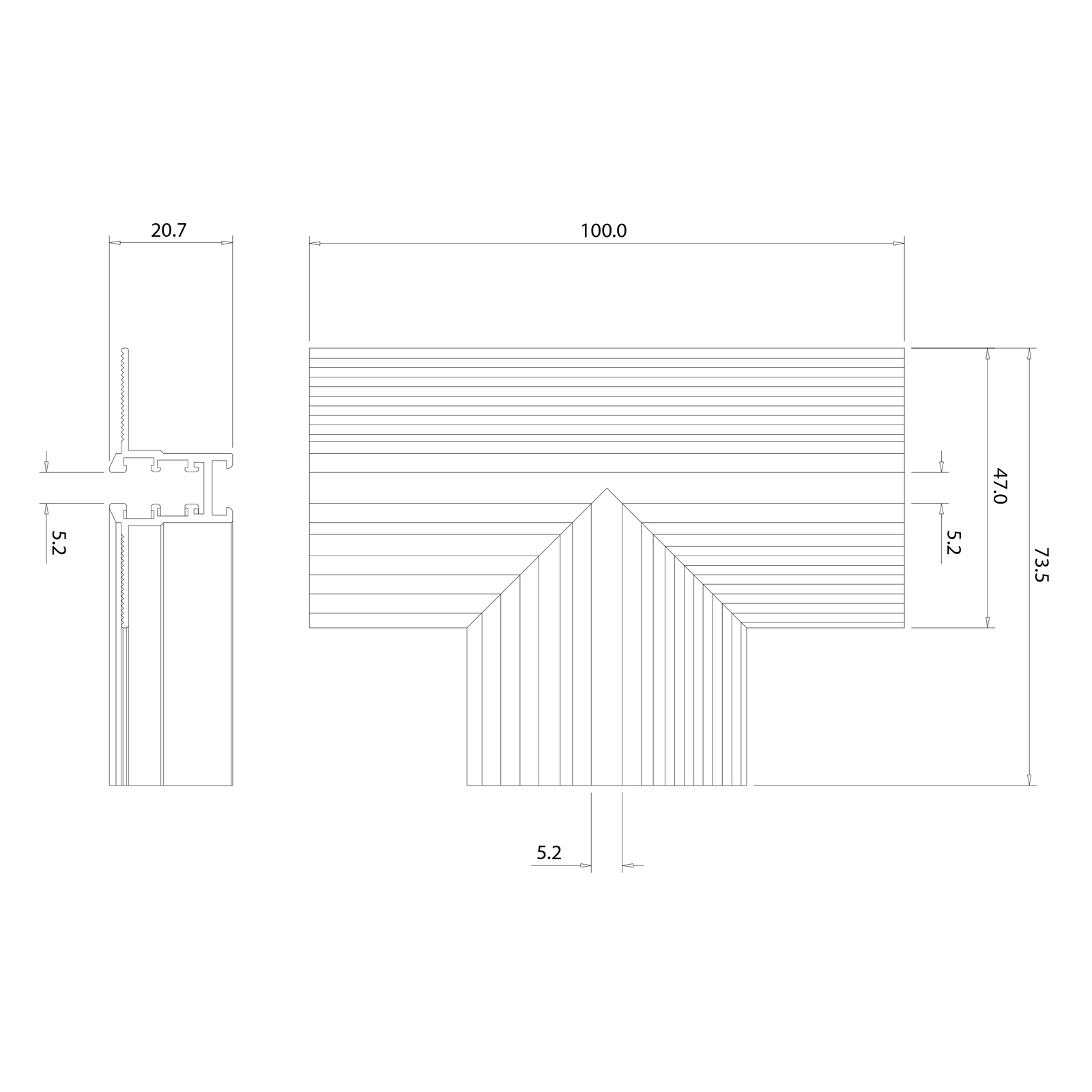 Narożnik podtynk T magnetic track 5mm Milagro - obrazek 5