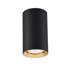 Tuba natynkowa Manacor 13 cm czarno - złote 1xGU10 Light Prestige