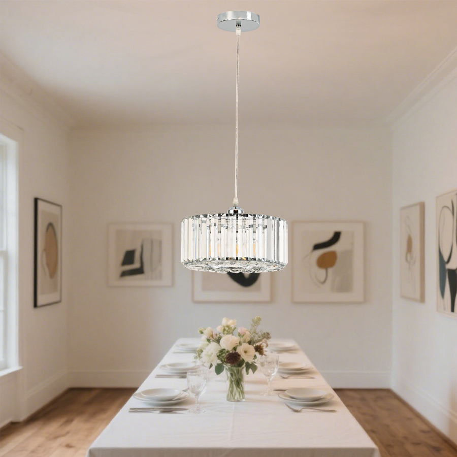 Okrągła lampa wisząca Vetro chrom 1xE27 Light Prestige - obrazek 2