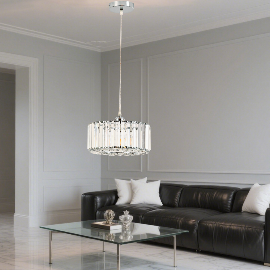 Okrągła lampa wisząca Vetro chrom 1xE27 Light Prestige - obrazek 3