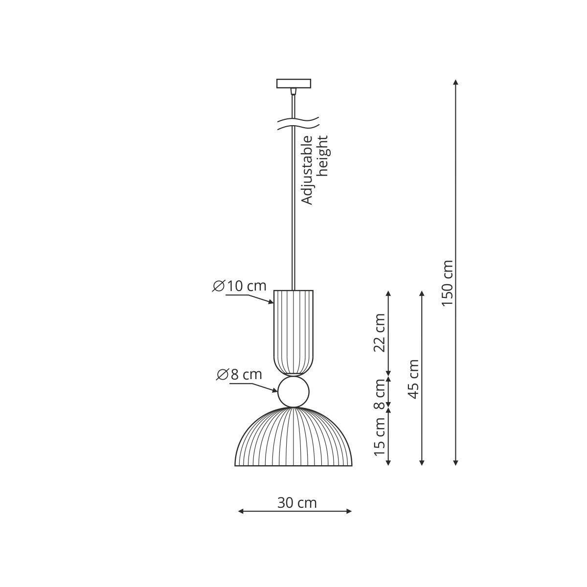Piega 1 wisząca duża dymna Light Prestige - obrazek 5