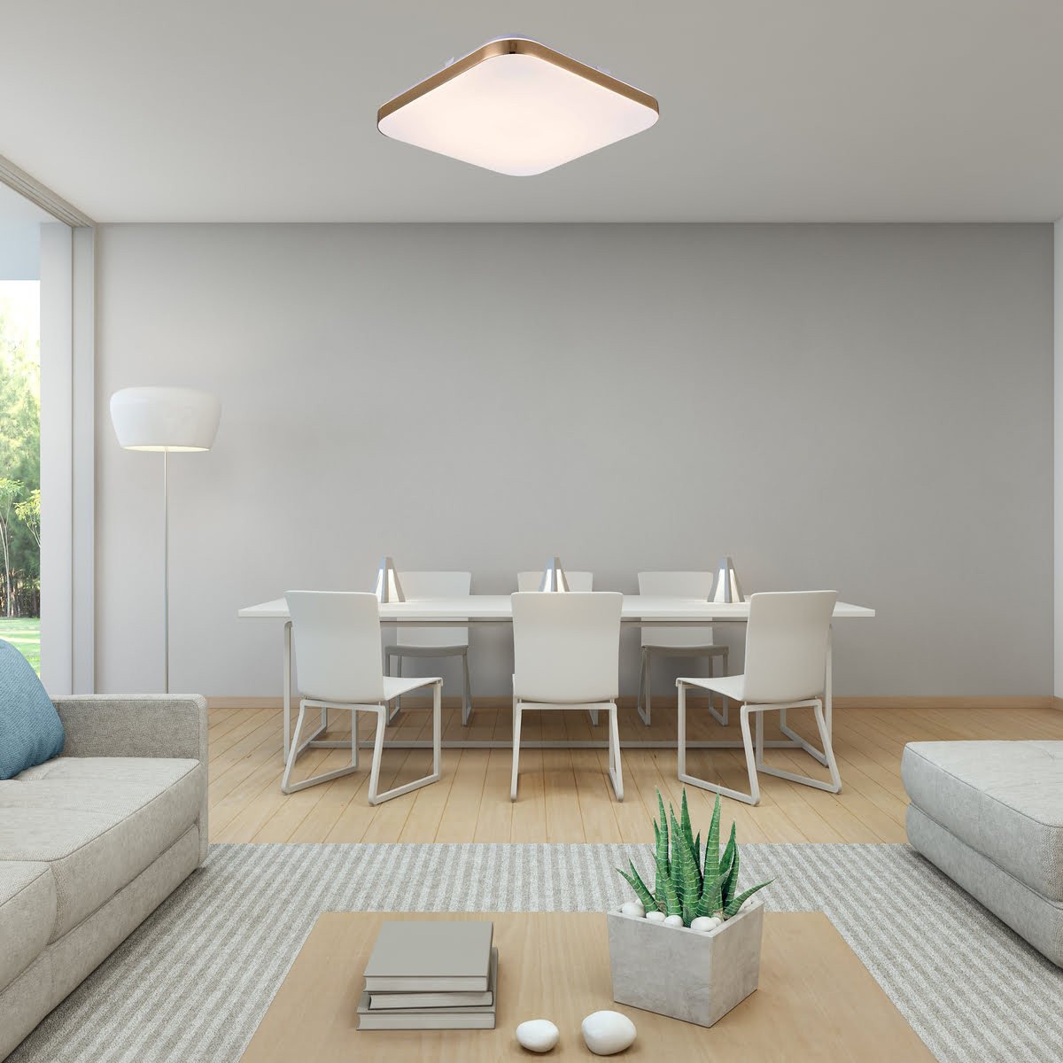 Plafon kwadratowy Babilon 33 cm złoty LED 4000K Light Prestige - obrazek 3
