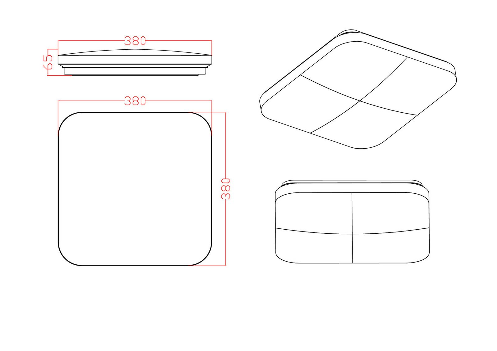 Plafon kwadratowy Babilon 38 cm czarny LED 4000K Light Prestige - obrazek 6