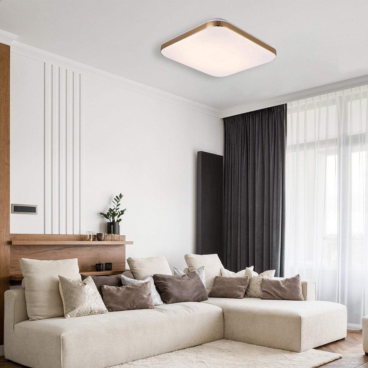 Plafon kwadratowy Babilon 38 cm złoty LED 4000K Light Prestige - obrazek 2