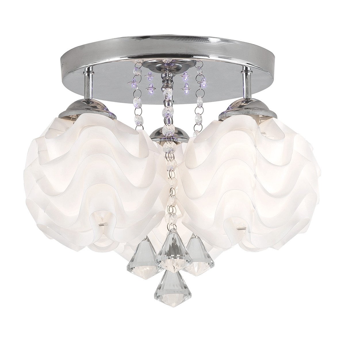 Ozdobny plafon Sada srebrny 3xE14 plus LED Light Prestige
