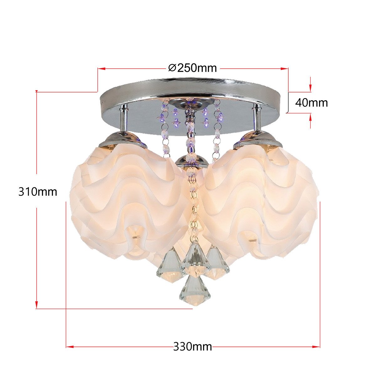 Ozdobny plafon Sada srebrny 3xE14 plus LED Light Prestige - obrazek 8