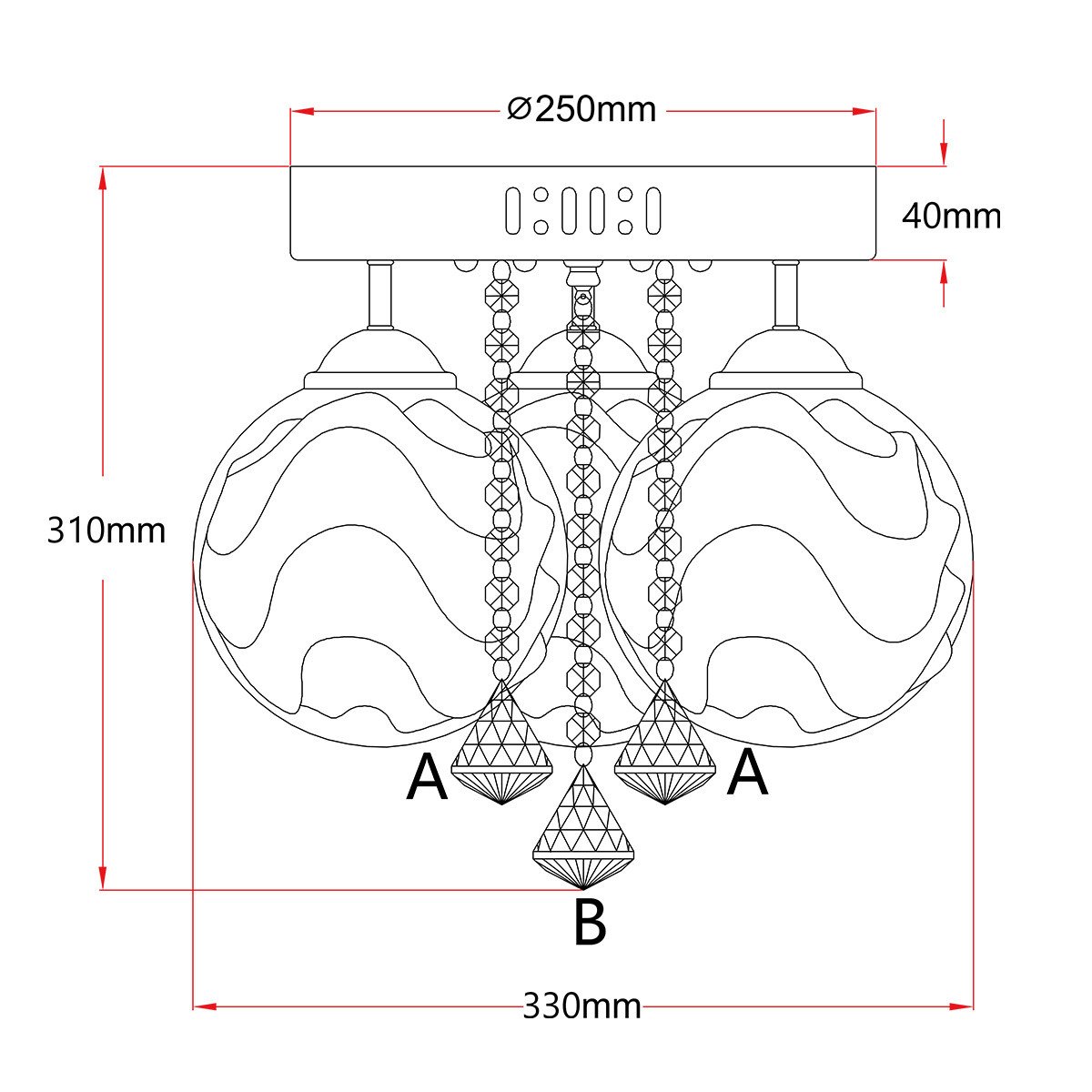 Ozdobny plafon Sada srebrny 3xE14 plus LED Light Prestige - obrazek 9