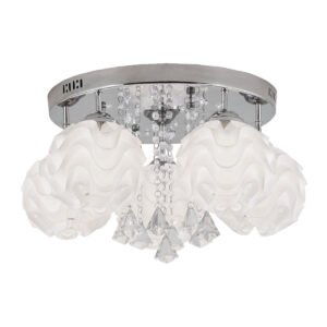 Ozdobny plafon Sada srebrny 5xE14 plus LED Light Prestige