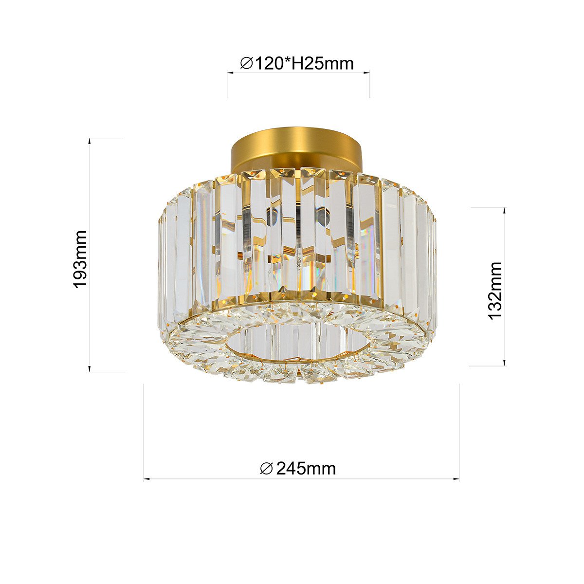 Plafon Vetro złoty 1xE27 Light Prestige - obrazek 5