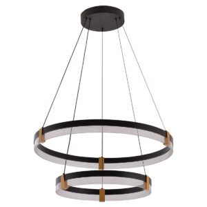 Lampa wisząca Plum 60 cm 40 cm czarno-transparentna LED CCT Light Prestige