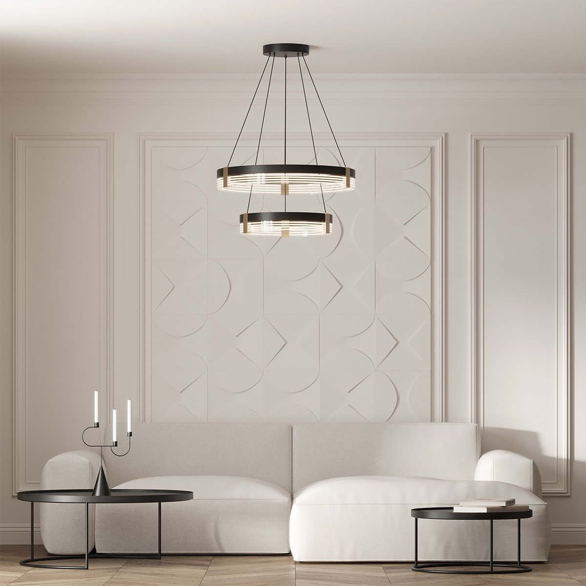 Lampa wisząca Plum 60 cm 40 cm czarno-transparentna LED CCT Light Prestige - obrazek 2