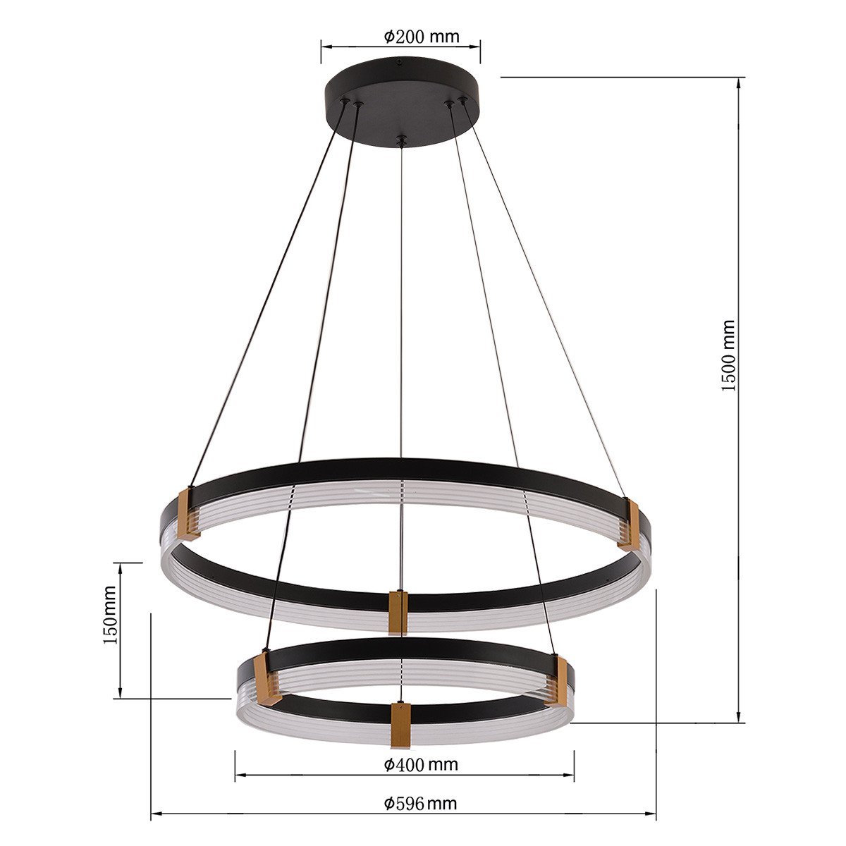 Lampa wisząca Plum 60 cm 40 cm czarno-transparentna LED CCT Light Prestige - obrazek 7