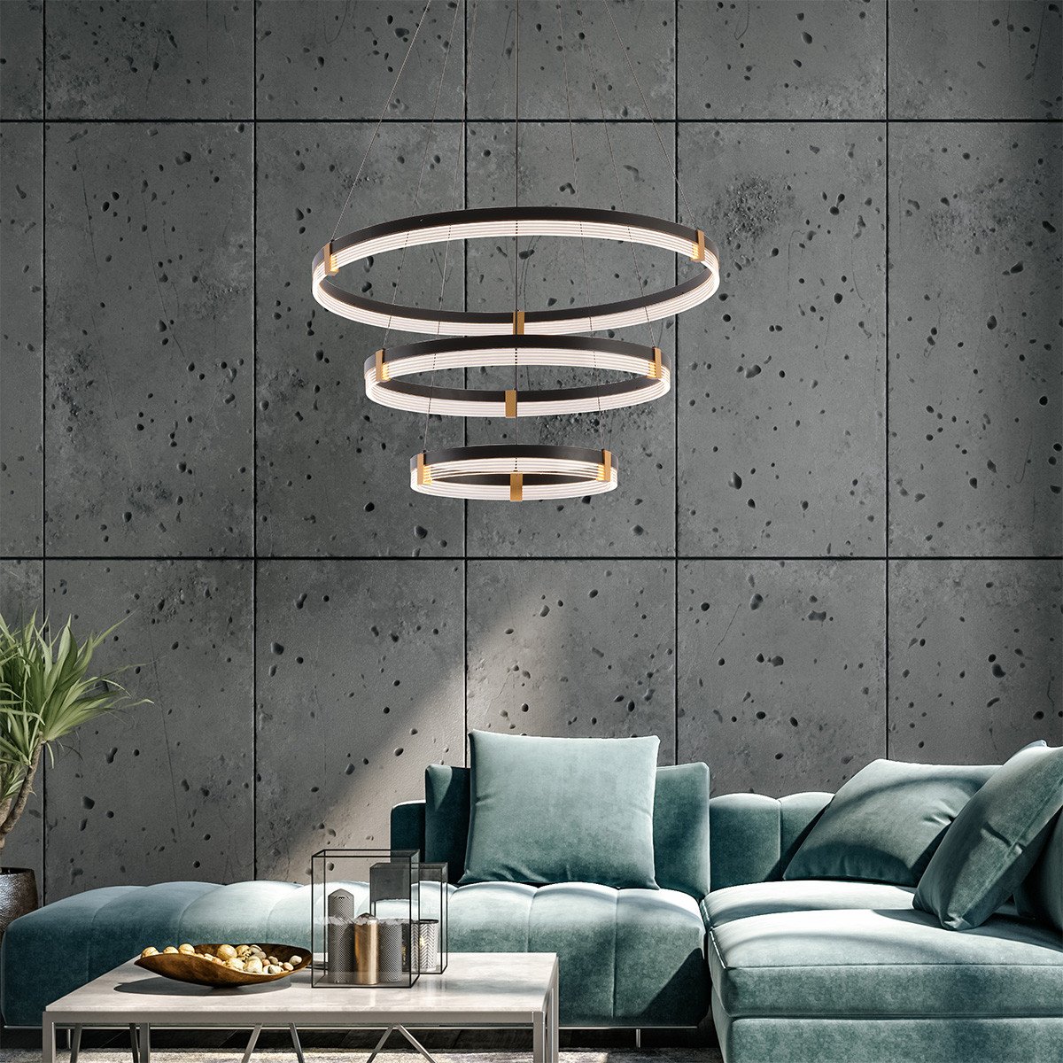 Lampa wisząca Plum 80 cm 60 cm 40 cm czarno-transparentna LED CCT Light Prestige - obrazek 2