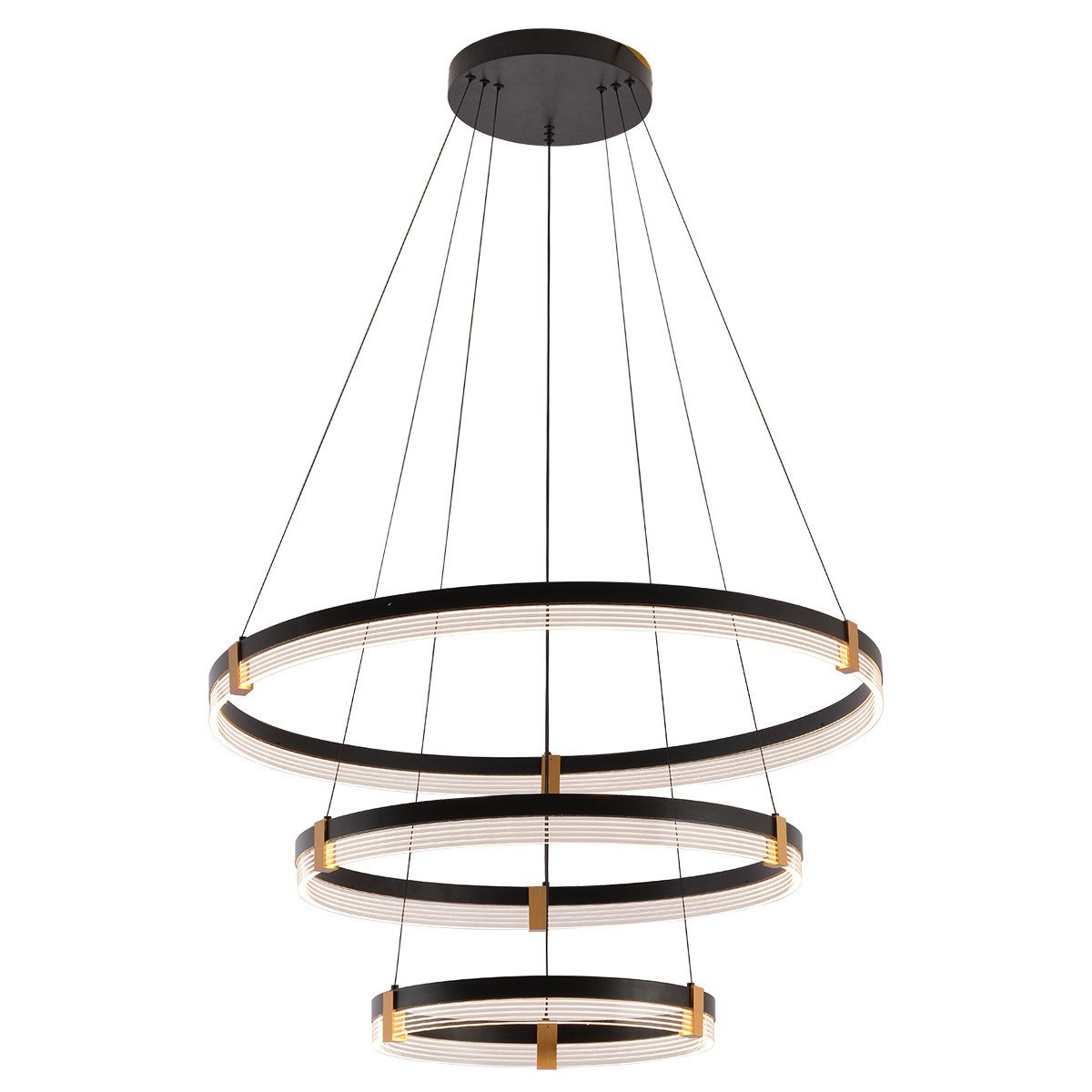 Lampa wisząca Plum 80 cm 60 cm 40 cm czarno-transparentna LED CCT Light Prestige - obrazek 4