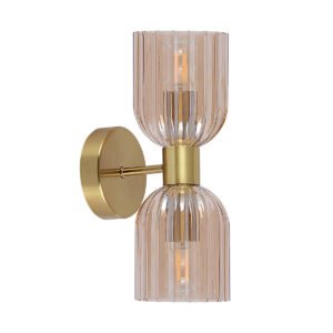 Podwójny kinkiet Piega bursztynowy 2xE14 Light Prestige